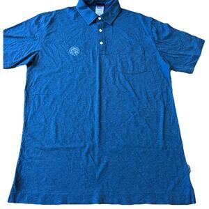 Patagonia Organic Cotton Polo Mens M Blue Short Sleeve New Belgium Brewery Logo